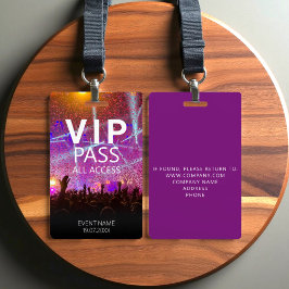 Tarjeta De Identificación Evento VIP de Acceso Total Personalizado  Insignia
