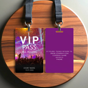 Tarjeta De Identificación Evento VIP de Acceso Total Personalizado Insignia