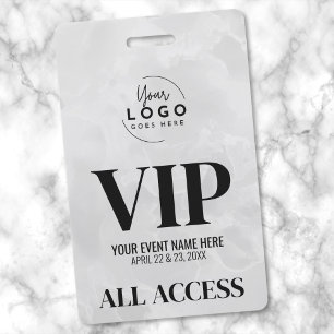 Tarjeta De Identificación Evento VIP de Acceso Total Simple Modern