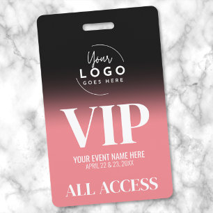 Tarjeta De Identificación Evento VIP de Logo Personalizado
