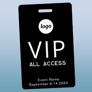 Tarjeta De Identificación Evento VIP de Logotipo Minimalista Simple