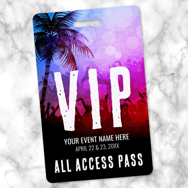 Tarjeta De Identificación Evento VIP de Todo Acceso (All Access Event VIP Badge)