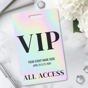 Tarjeta De Identificación Evento VIP Holográfico Simple