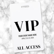 Evento VIP Simple Blanco Negro