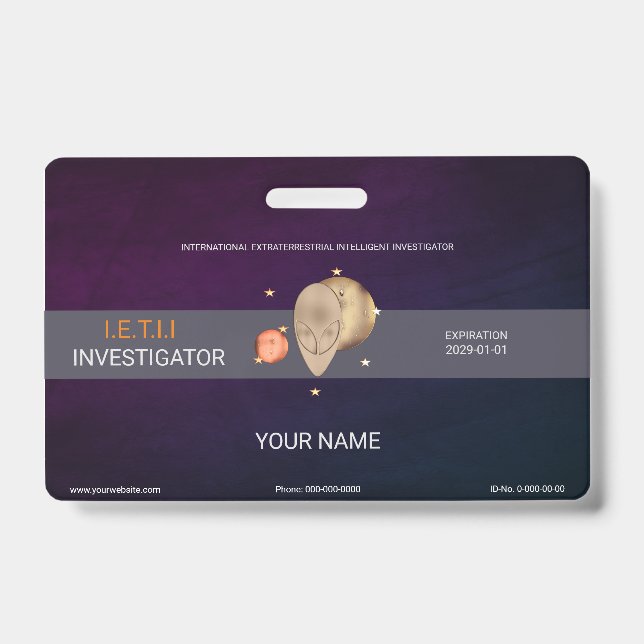 Tarjeta De Identificación Extraterrestre (Parte frontal)