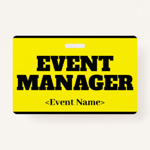 Tarjeta De Identificación Eyecatching "EVENT MANAGER" Badge