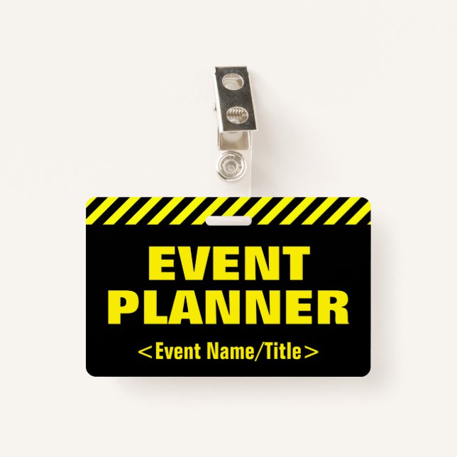 Tarjeta De Identificación Eyecatching "EVENT PLANNER" Badge (Anverso con clip)