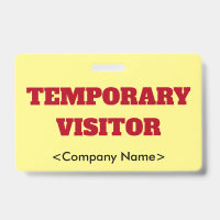 Eyecatching "TEMPORARY VISITOR"