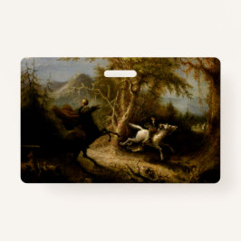 Tarjeta De Identificación Fantasma de Halloween, un jinete sin cabeza