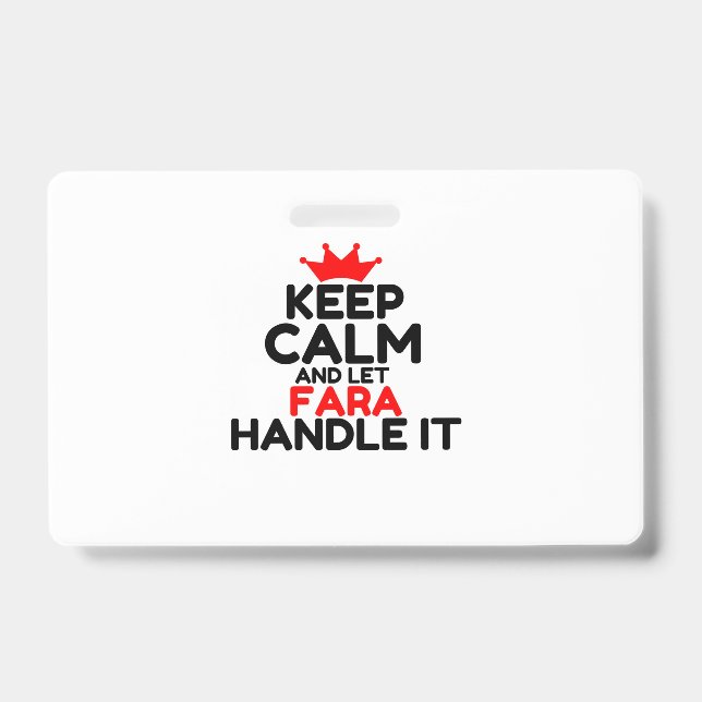 TARJETA DE IDENTIFICACIÓN FARA (Parte frontal)