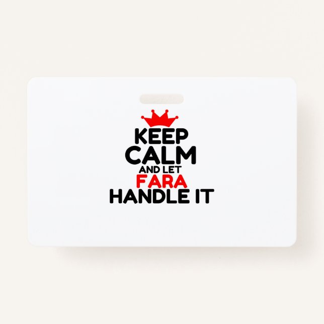 TARJETA DE IDENTIFICACIÓN FARA (Anverso)