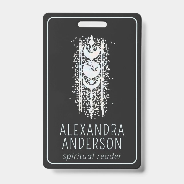 Tarjeta De Identificación Fases celestes de la luna, foto espiritual mística (Anverso)