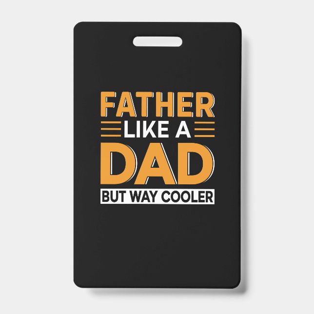 Tarjeta De Identificación Father's Day Father Like A Dad (Parte frontal)