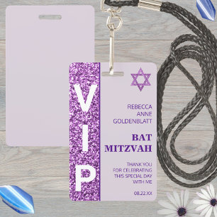 Tarjeta De Identificación Favor de fiesta de Bat Mitzvah VIP Murciélago Únic