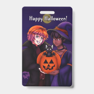 Tarjeta De Identificación Felices disfraces de Halloween