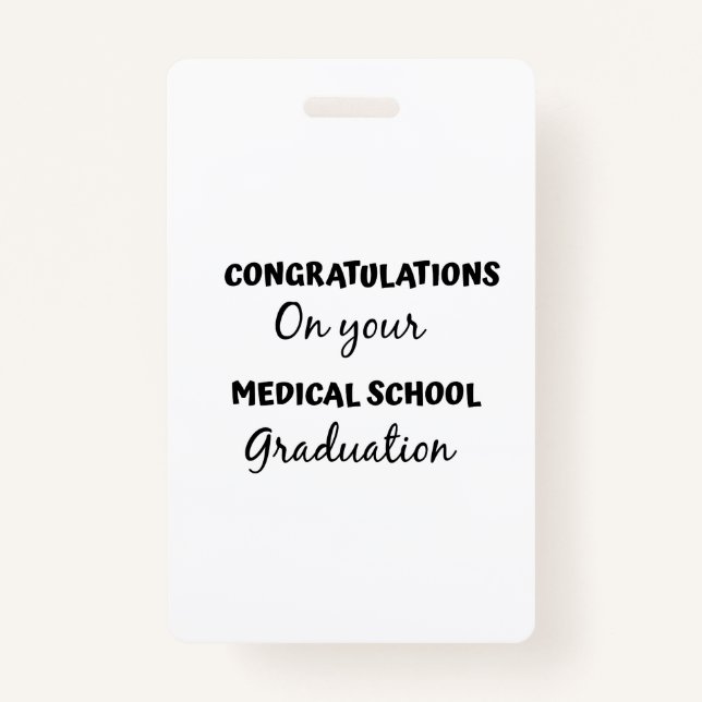 Tarjeta De Identificación felicitaciones por la graduación de la escuela de  (Anverso)