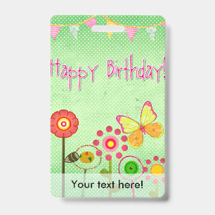Tarjeta De Identificación Feliz Cumpleaños