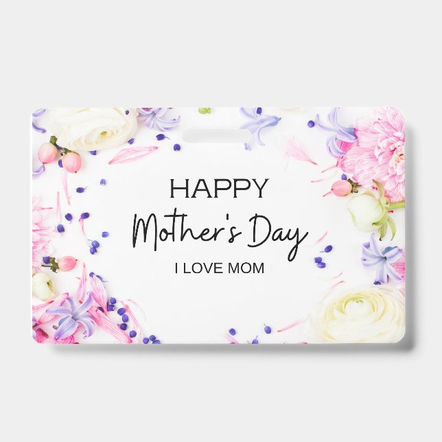 TARJETA DE IDENTIFICACIÓN FELIZ DÍA DE LAS MADRES (Front)