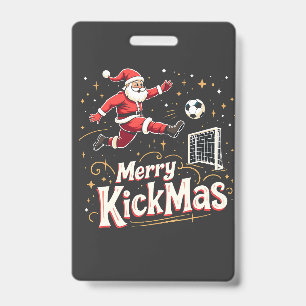 Tarjeta De Identificación Feliz Kickmas Divertido Santa Claus Amantes del Fú