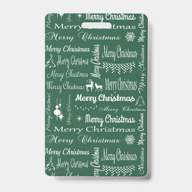 Tarjeta De Identificación Feliz Navidad (Parte frontal)