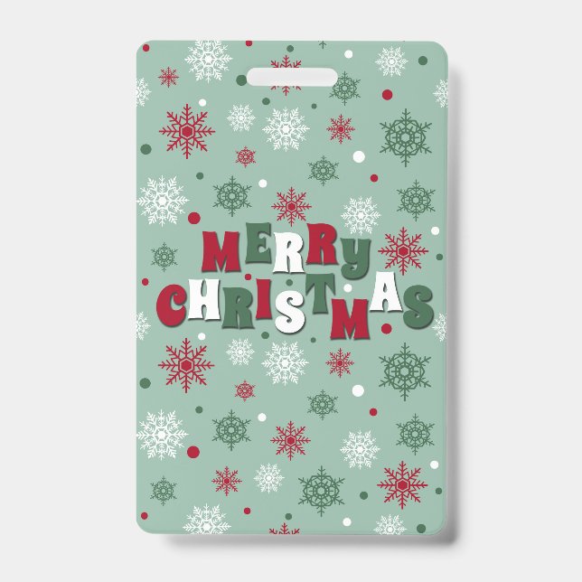 Tarjeta De Identificación Feliz Navidad (Parte frontal)