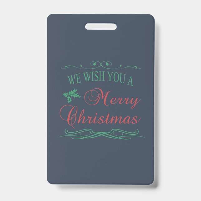 Tarjeta De Identificación Feliz Navidad (Parte frontal)