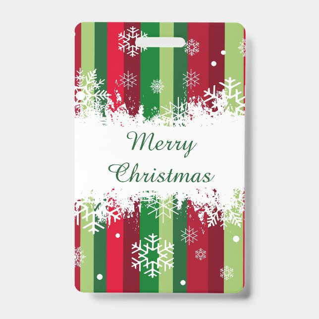 Tarjeta De Identificación Feliz Navidad (Parte frontal)