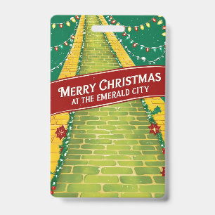 Tarjeta De Identificación Feliz Navidad Ciudad Esmeralda