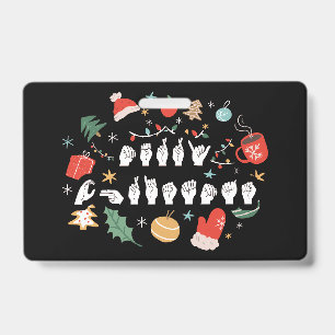 Tarjeta De Identificación Feliz Navidad - Lengua de Señas Americana III