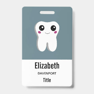 Tarjeta De Identificación Feliz Sonriente Dental Diente Lindo