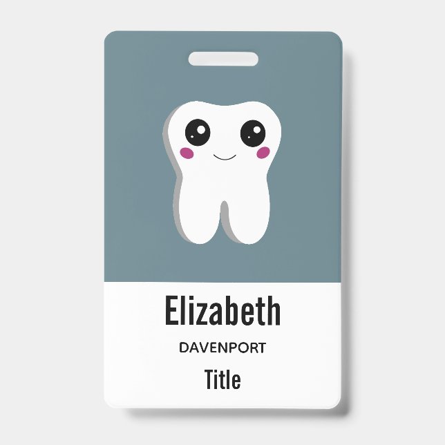 Tarjeta De Identificación Feliz Sonriente Dental Diente Lindo (Parte frontal)