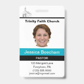 Tarjeta De Identificación Female Pastor Custom Badge