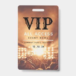Tarjeta De Identificación Festival de Concierto VIP de Todos los Pases de Ac