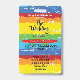 Tarjeta De Identificación Festival de Invitación a la Boda Diversión Arcoiri