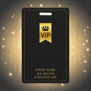 Tarjeta De Identificación Festival VIP de Música Backstage Black & Gold