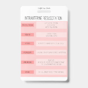 Tarjeta De Identificación Fetal Monitoring Nurse Reference Badge