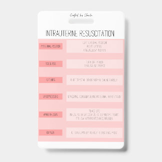 Tarjeta De Identificación Fetal Monitoring Nurse Reference Badge