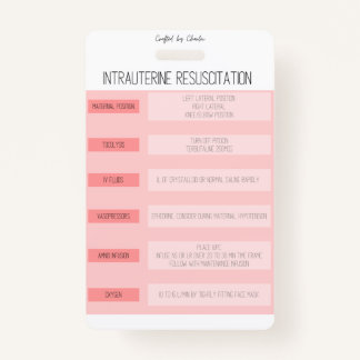 Tarjeta De Identificación Fetal Monitoring Nurse Reference Badge