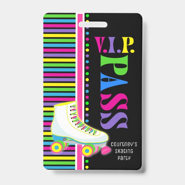 Tarjeta De Identificación Fiesta Brillante del Pase VIP de la fiesta de cump (Parte frontal)