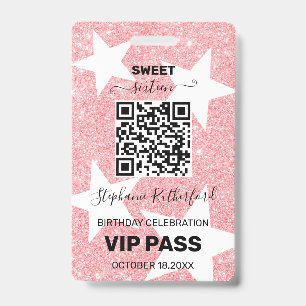 Tarjeta De Identificación Fiesta con PASE VIP personalizado