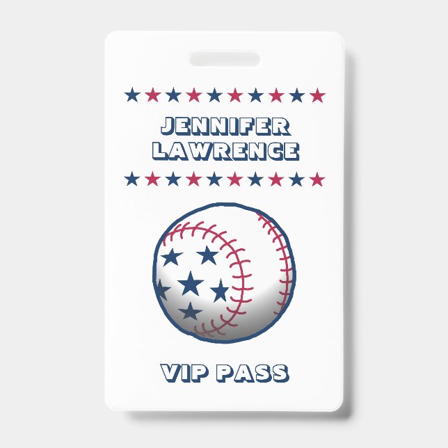 Tarjeta De Identificación Fiesta de 4 de Julio de béisbol (Parte frontal)