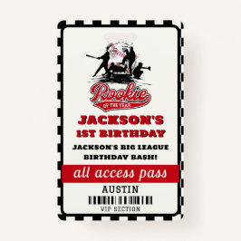 Tarjeta De Identificación Fiesta De Cumpleaños Del Rookie Del Año