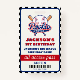 Tarjeta De Identificación Fiesta De Cumpleaños Del Rookie Del Año