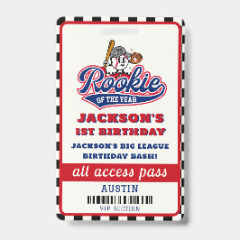 Tarjeta De Identificación Fiesta De Cumpleaños Del Rookie Del Año