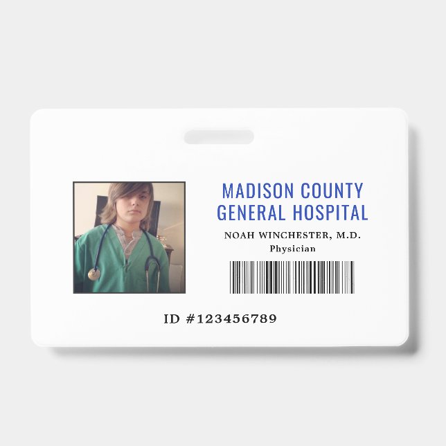 Tarjeta De Identificación Finja la insignia de la identificación del médico (Anverso)