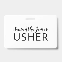 Tarjeta De Identificación Firma moderna de guión Insignia de nombre de usuar