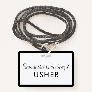 Tarjeta De Identificación Firma moderna de guión Insignia de nombre de usuar