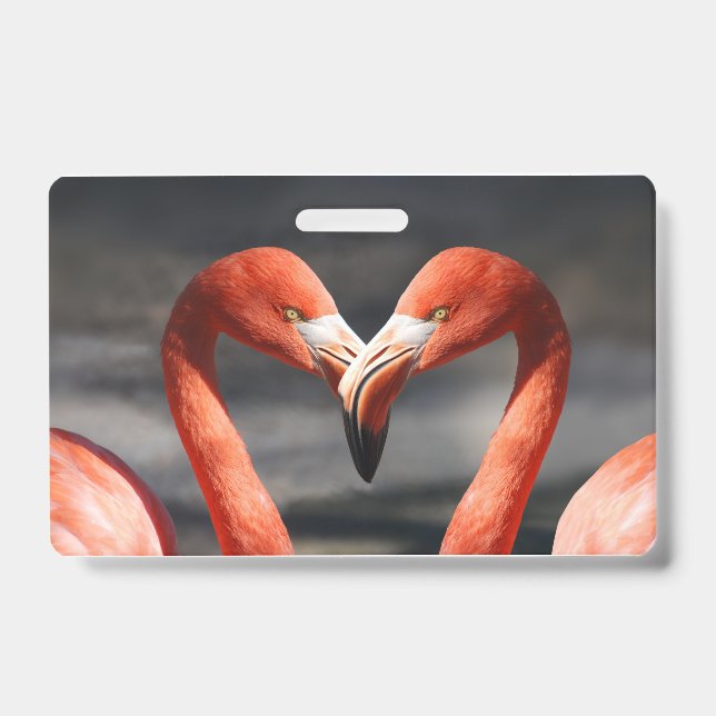 Tarjeta De Identificación Flamenco de San Valentín (Parte frontal)