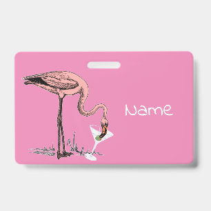 Tarjeta De Identificación Flamingo Beber Martini Thunder_Cove