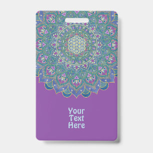 Tarjeta De Identificación Flor de la Vida - Mandala Estilo India 1
